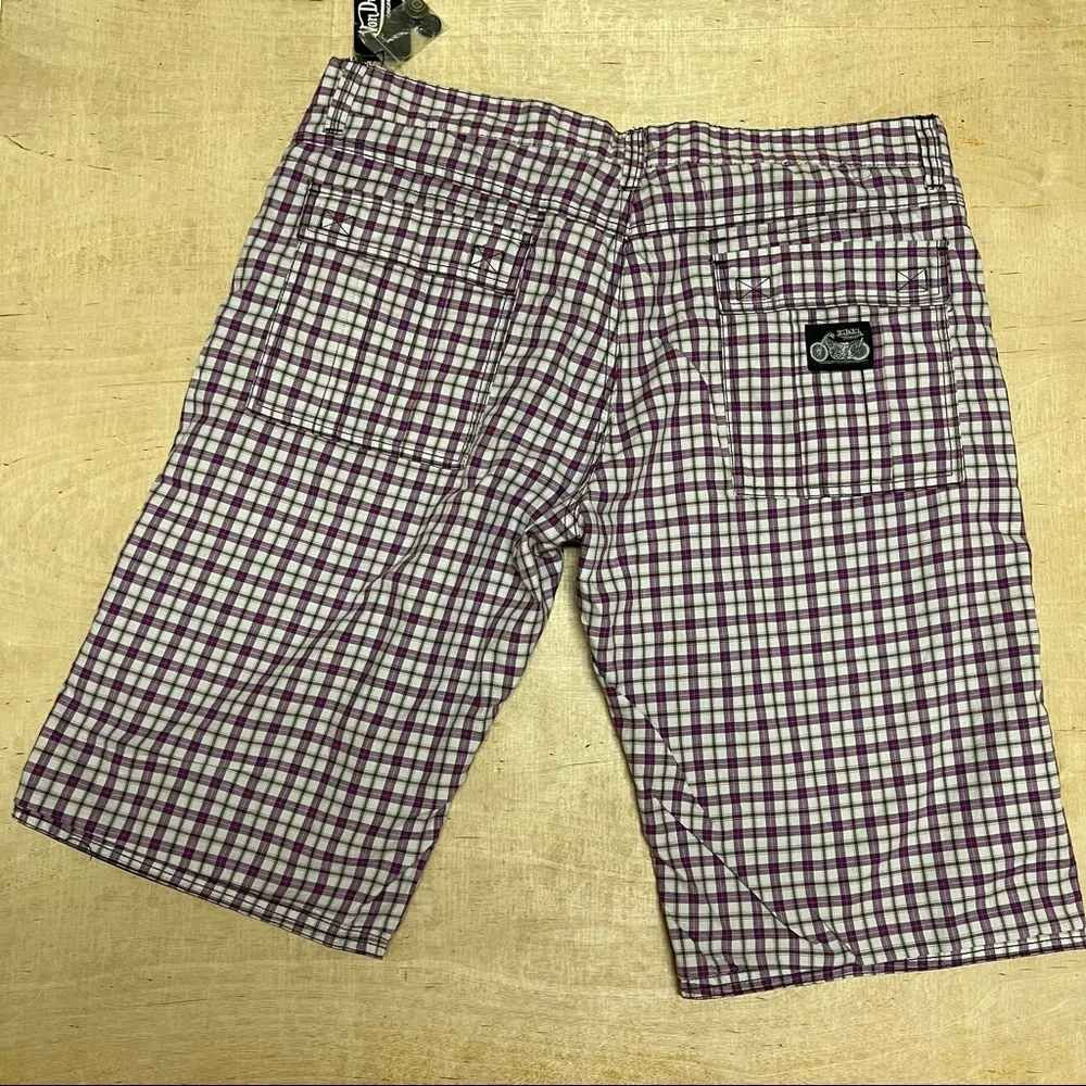 Von Dutch Rare Reversible Cargo Shorts Black / Purple